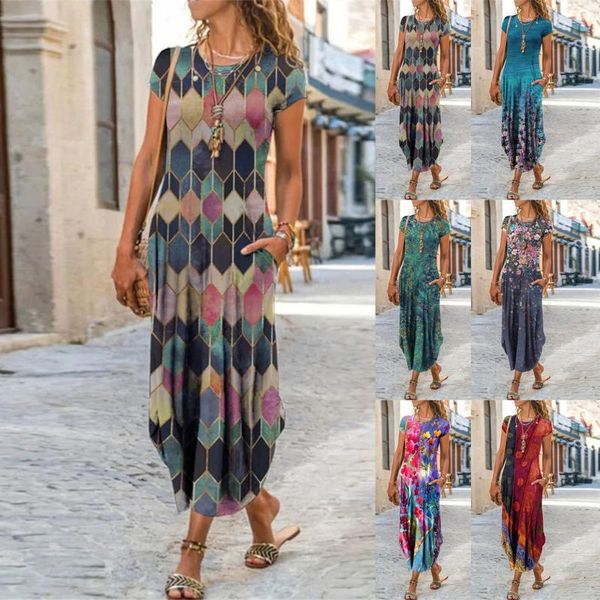 casual dresses women summer 2021 loose pockets short sleeve printed o-neck ankle-length dress, Black;gray
casual dresses women summer 2021 loose pockets short sleeve printed o-neck ankle-length dress, Black;gray