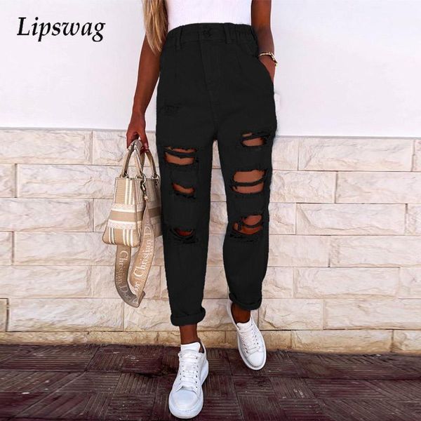 women's jeans fashion elastic waist pocket street jean trousers loose high waisted straight women casual ripped hole denim pants, Blue
women's jeans fashion elastic waist pocket street jean trousers loose high waisted straight women casual ripped hole denim pants, Blue