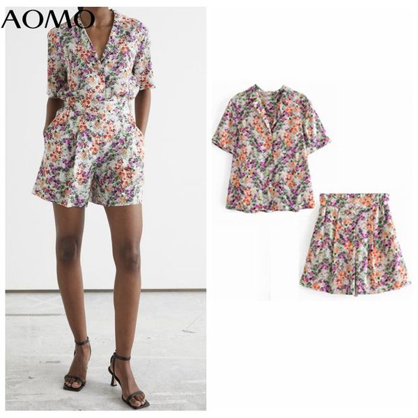women's tracksuits aomo female chic pink floral print suit women shorts set 2021 fashion 2 piece sweet and qn143a, Gray
women's tracksuits aomo female chic pink floral print suit women shorts set 2021 fashion 2 piece sweet and qn143a, Gray