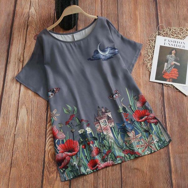 women's blouses & shirts shirt floral print harajuku blouses o neck short sleeve baggy flowy blouse jacquard chic vintage female, White
women's blouses & shirts shirt floral print harajuku blouses o neck short sleeve baggy flowy blouse jacquard chic vintage female, White