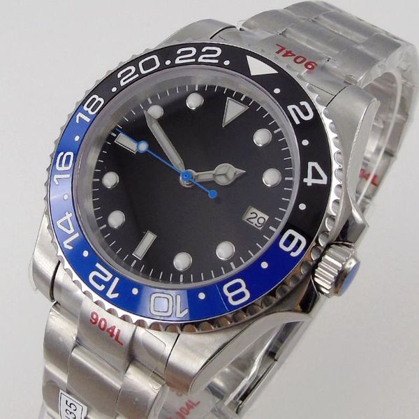 wristwatches 40mm black sterile dial blue ceramic bezel date sapphire automatic deployment nh35 miyota 8215 movement mens wristwatch, Slivery;brown
wristwatches 40mm black sterile dial blue ceramic bezel date sapphire automatic deployment nh35 miyota 8215 movement mens wristwatch, Slivery;brown