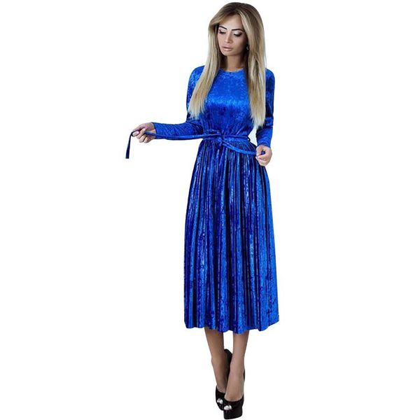 autumn winter velvet dress women fashion solid sashes regular long pleated dress women dresses vestidos robes 210419, Black;gray
autumn winter velvet dress women fashion solid sashes regular long pleated dress women dresses vestidos robes 210419, Black;gray