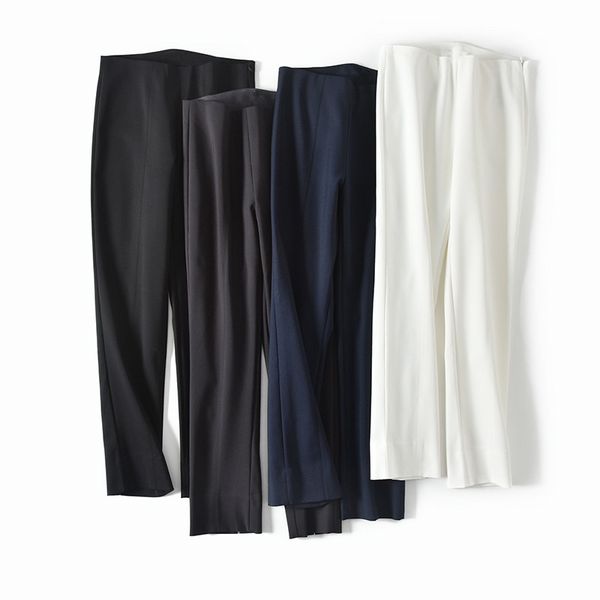 pants women's pencil pants zipper high waist four colors ankle-length trousers, Black;white
pants women's pencil pants zipper high waist four colors ankle-length trousers, Black;white