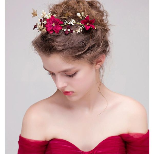 hair clips & barrettes red vintage bridal jewelry pearl rhinestone artificial flower yarn headband gold hairband wedding accessory for women, Golden;silver
hair clips & barrettes red vintage bridal jewelry pearl rhinestone artificial flower yarn headband gold hairband wedding accessory for women, Golden;silver