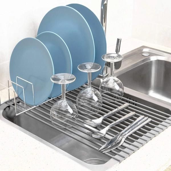hooks & rails foldable dish drainer roll up drying rack multipurpose tray stainless sink drain organizer household kitchen accessories
hooks & rails foldable dish drainer roll up drying rack multipurpose tray stainless sink drain organizer household kitchen accessories