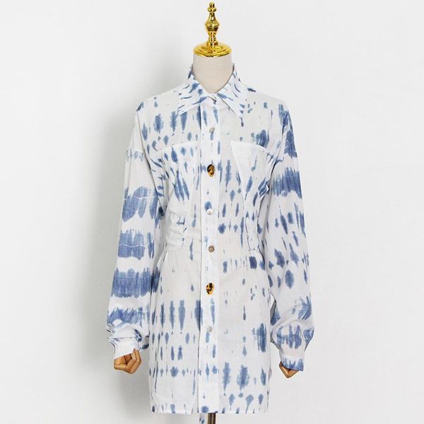 women's blouses & shirts prepomp 2021 autumn print for women lapel long sleeve hit color tie dye lace up side split straight female gc2, White
women's blouses & shirts prepomp 2021 autumn print for women lapel long sleeve hit color tie dye lace up side split straight female gc2, White