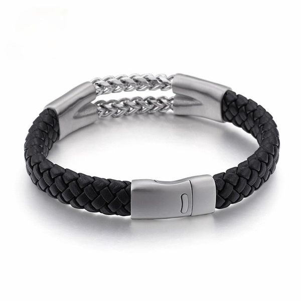 tennis jewels store 22cm vintage woven leather wrap bracelets for men stainless steel double layer link chain bracelet homme jewelry, Golden;silver
tennis jewels store 22cm vintage woven leather wrap bracelets for men stainless steel double layer link chain bracelet homme jewelry, Golden;silver