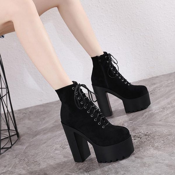 platform boots coarse heel fashion high heels flock models party stage nightclub style stripper mature lady, Black
platform boots coarse heel fashion high heels flock models party stage nightclub style stripper mature lady, Black