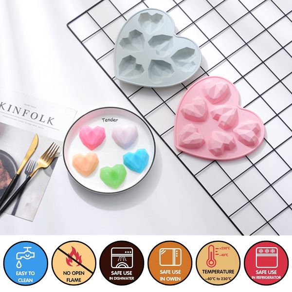 6/9/10 cavity 3d diamond love heart silicone soap molds fondant moulds for chocolate cake diy dessert decoration baking tools
6/9/10 cavity 3d diamond love heart silicone soap molds fondant moulds for chocolate cake diy dessert decoration baking tools
