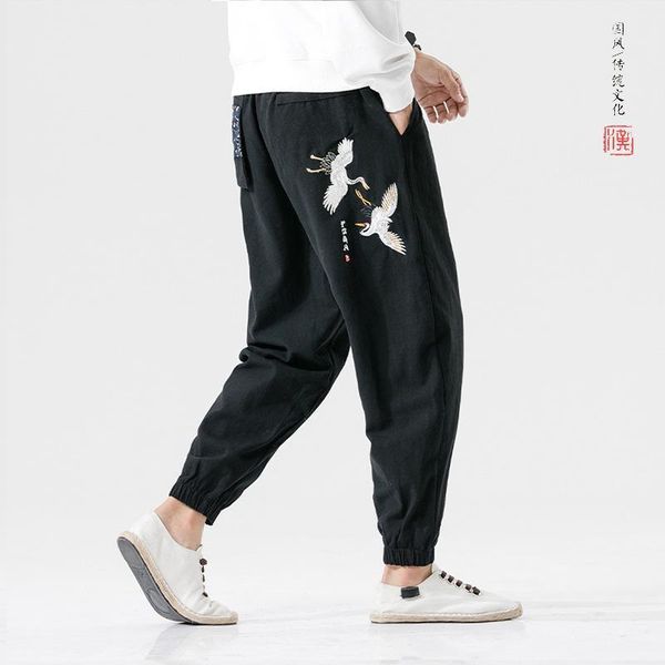 men's pants japanese casual kimono loose harajukutrousers japan men traditional asian clothing yukata style embroidered harem costume, Black
men's pants japanese casual kimono loose harajukutrousers japan men traditional asian clothing yukata style embroidered harem costume, Black