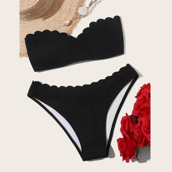 women bikini 2021 mujer tube lace up bandeau two piece swimsuit bathing suit beach swimwear swimming for tankini women's, White;black
women bikini 2021 mujer tube lace up bandeau two piece swimsuit bathing suit beach swimwear swimming for tankini women's, White;black