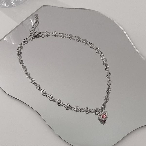 chokers cosysail korea harajuku heart titanium steel necklaces for femlae pink crystal love pendant necklace party statement jewelry gif, Golden;silver 
chokers cosysail korea harajuku heart titanium steel necklaces for femlae pink crystal love pendant necklace party statement jewelry gif, Golden;silver