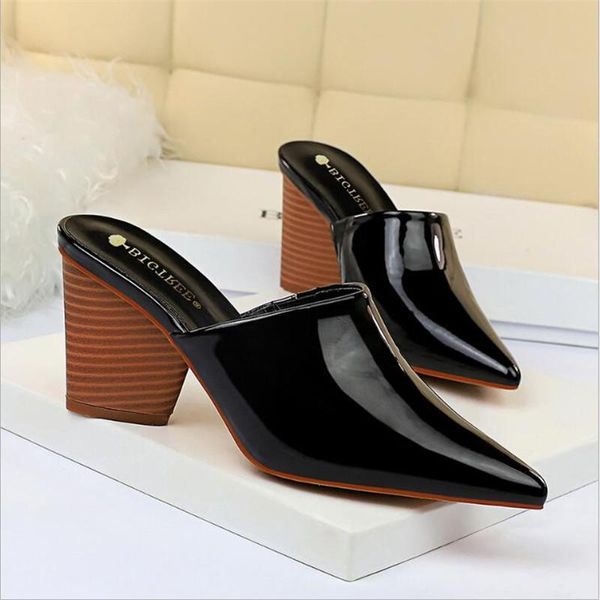 slippers bigtree women mules wood grain square heels pointed toe ladies shoes black outside slides
slippers bigtree women mules wood grain square heels pointed toe ladies shoes black outside slides