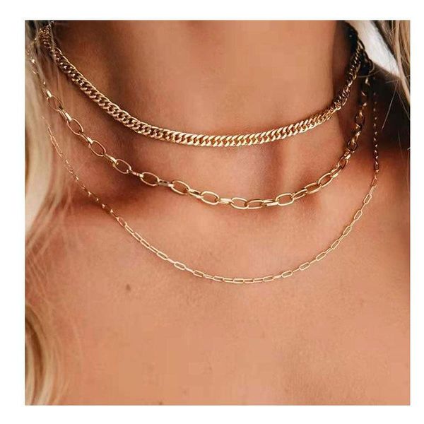 chains hahagirl vintage golden on the neck choker necklaces for women fashion punk metal multi-layer female jewelry, Silver
chains hahagirl vintage golden on the neck choker necklaces for women fashion punk metal multi-layer female jewelry, Silver