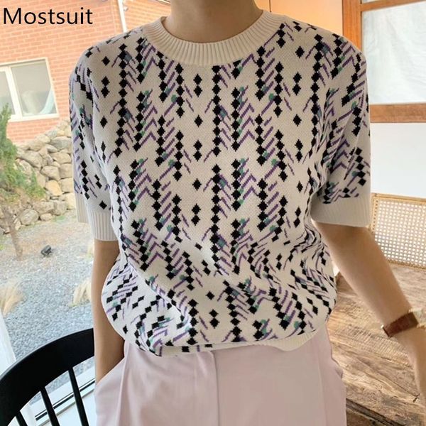plaid knitted o-neck pullover sweater women short sleeve korean vintage elegant color-blocked spring fashion jumpers 210514, White;black
plaid knitted o-neck pullover sweater women short sleeve korean vintage elegant color-blocked spring fashion jumpers 210514, White;black