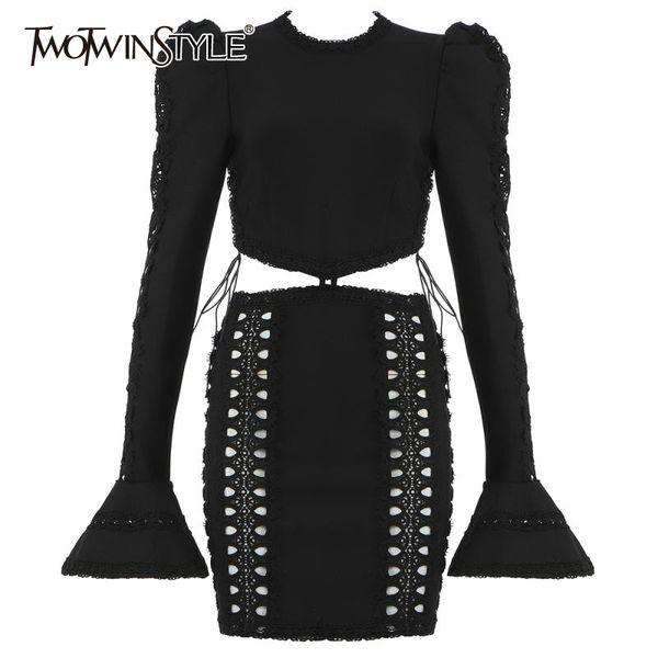 black hollow out bodycon dress for women o neck flare long sleeve high waist mini dresses female fashion style 210428, Black;gray
black hollow out bodycon dress for women o neck flare long sleeve high waist mini dresses female fashion style 210428, Black;gray