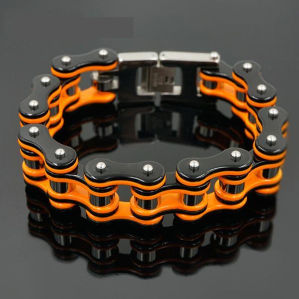 charm bracelets bicycle chain & bangles orange punk motorcycle men's bracelet stainless steel bracele, Golden;silver
charm bracelets bicycle chain & bangles orange punk motorcycle men's bracelet stainless steel bracele, Golden;silver