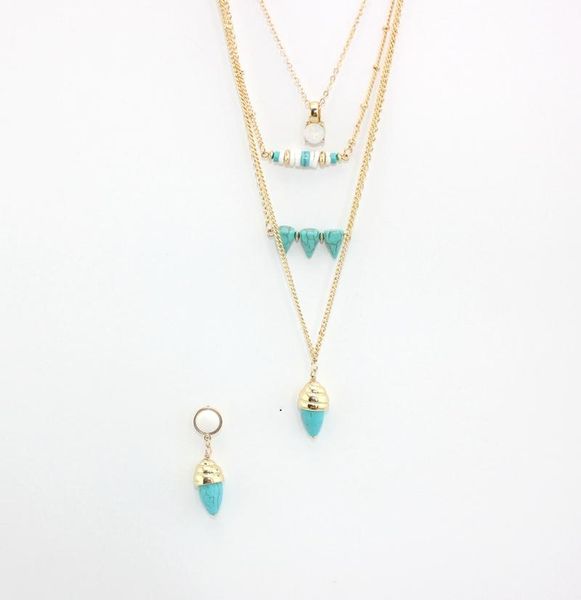 pendant necklaces layered blue waterdrop faux stone row shell necklace for women, Silver
pendant necklaces layered blue waterdrop faux stone row shell necklace for women, Silver