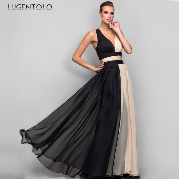 casual dresses women sleeveless dress v-neck backless spaghetti strap contrast splicing ladies slim empire big swing thin lugentolo, Black;gray
casual dresses women sleeveless dress v-neck backless spaghetti strap contrast splicing ladies slim empire big swing thin lugentolo, Black;gray