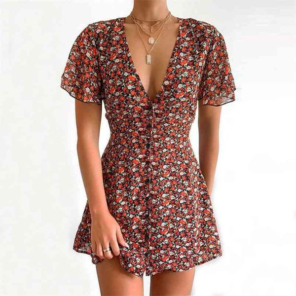 fashionable summer floral print deep v-neck single-breasted short-sleeved slim ladies chiffon dress female high waist mini 210517, Black;gray
fashionable summer floral print deep v-neck single-breasted short-sleeved slim ladies chiffon dress female high waist mini 210517, Black;gray