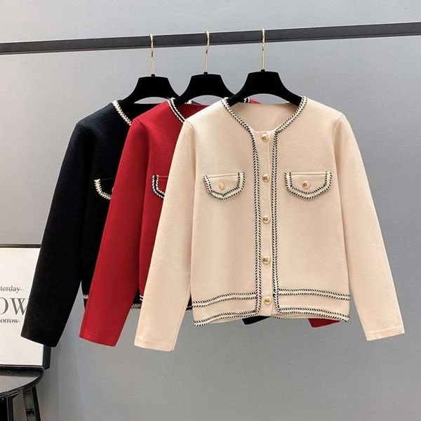 women's autumn and winter small fragrance coat color contrast stitching stripe single breasted round neck long sleeve celebrities thin, Black;brown
women's autumn and winter small fragrance coat color contrast stitching stripe single breasted round neck long sleeve celebrities thin, Black;brown