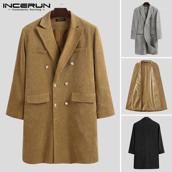 men's trench coats casual long sleeve double breasted solid outerwear elegant brand clothes incerun men winter overcoats fashion cordur, Tan;black
men's trench coats casual long sleeve double breasted solid outerwear elegant brand clothes incerun men winter overcoats fashion cordur, Tan;black