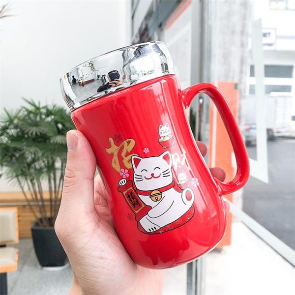 mugs zhaocaimao ceramic coffee cup creative leak proof cute cartoon mirror cover sealed tea red enamel drinking set
mugs zhaocaimao ceramic coffee cup creative leak proof cute cartoon mirror cover sealed tea red enamel drinking set