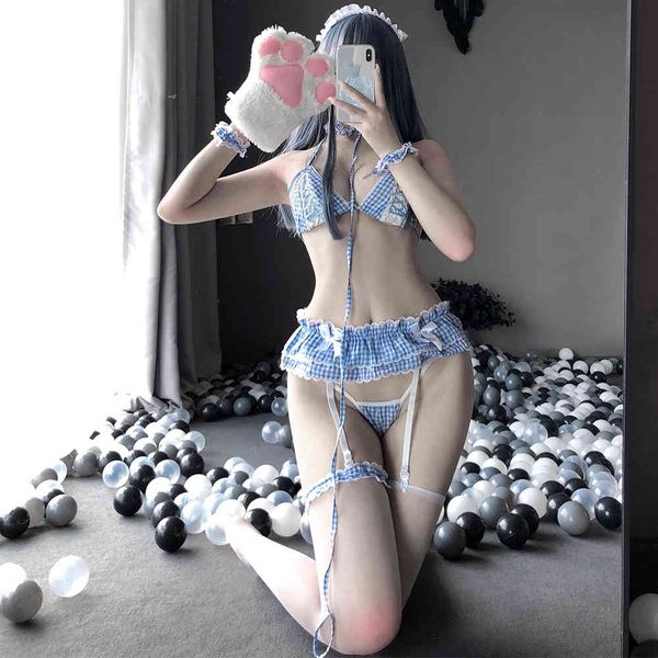maid cosplay costumes kawaii blue plaid miniskirt women servant bra uniform erotic cosplay lingerie, Red;black
maid cosplay costumes kawaii blue plaid miniskirt women servant bra uniform erotic cosplay lingerie, Red;black
