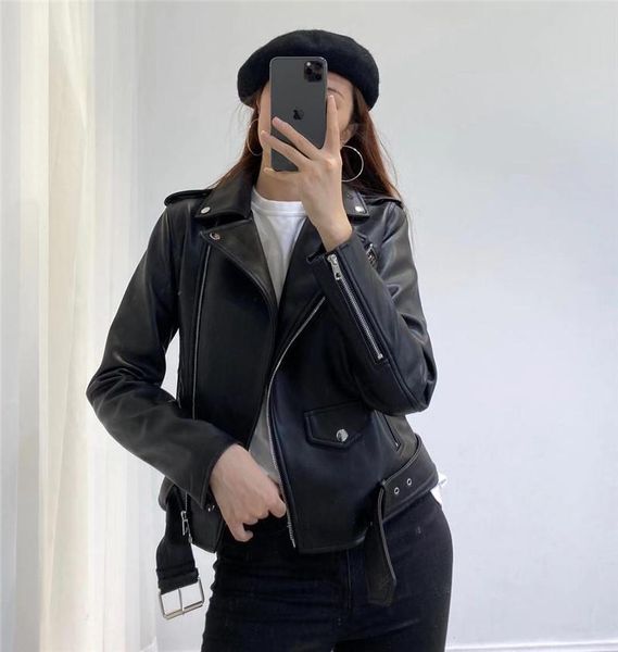 women's leather & faux pu jacket women 2021 spring autumn white black zipper slim short biker jackets coat female motorcycle
women's leather & faux pu jacket women 2021 spring autumn white black zipper slim short biker jackets coat female motorcycle