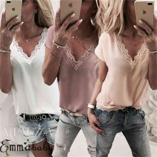 women's & shirts women short sleeve ladies summer casual v neck lace patchwork solid loose chiffon blouses clothing, White
women's & shirts women short sleeve ladies summer casual v neck lace patchwork solid loose chiffon blouses clothing, White