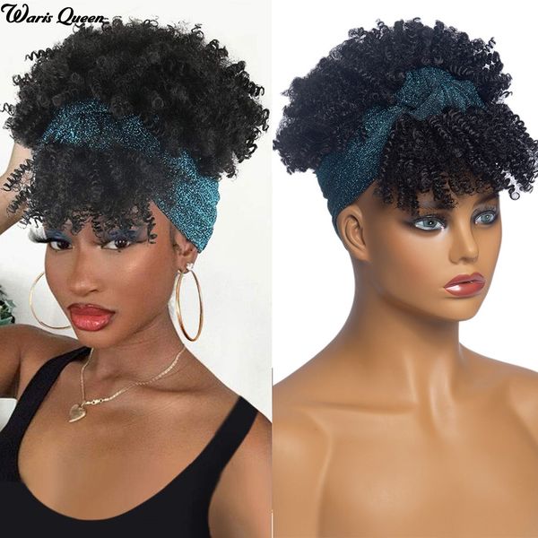 headband wig with bangs afro kinky curly wig synthetic heat resistant natural glueless hair short wavy wigs for black women
headband wig with bangs afro kinky curly wig synthetic heat resistant natural glueless hair short wavy wigs for black women