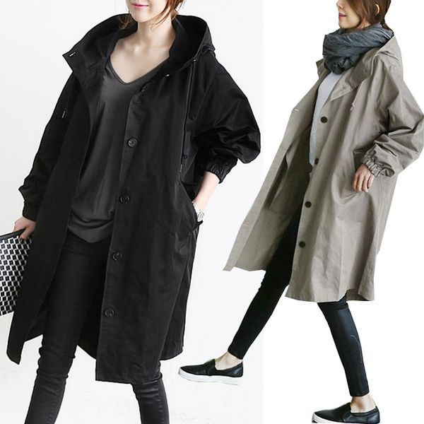 casual dresses plus size hooded trench coat women spring autumn long sleeve medium female overcoat loose windbreaker coats w9rh, Black;gray
casual dresses plus size hooded trench coat women spring autumn long sleeve medium female overcoat loose windbreaker coats w9rh, Black;gray