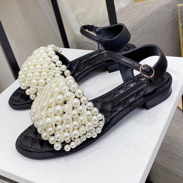 sandals 2021 summer luxury pearled decor flat sandalias women's genuine leather sheepskin shallow ankle buckle design sandal female, Black
sandals 2021 summer luxury pearled decor flat sandalias women's genuine leather sheepskin shallow ankle buckle design sandal female, Black