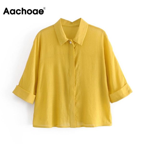 women's blouses & shirts aachoae casual yellow color women shirt batwing sleeve loose home blouse turn down collar solid lady short bl, White
women's blouses & shirts aachoae casual yellow color women shirt batwing sleeve loose home blouse turn down collar solid lady short bl, White