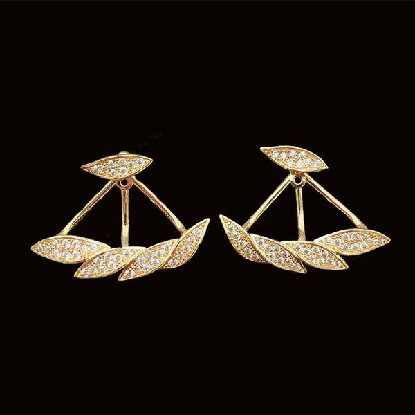 stud lanyika earrings micro inlay leaf for women 's wedding party fashion jewelry gift, Golden;silver
stud lanyika earrings micro inlay leaf for women 's wedding party fashion jewelry gift, Golden;silver
