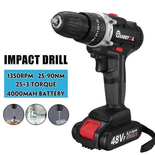 professiona electric drills 3 in 1 brushless screwdriver hammer drill 25+3 torque cordless impact with 1/2 48v battery power tools
professiona electric drills 3 in 1 brushless screwdriver hammer drill 25+3 torque cordless impact with 1/2 48v battery power tools