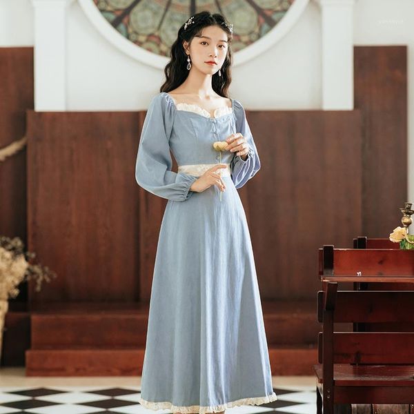 casual dresses fall dress 2021 blue gentle romantic party princess fairy vestidos french retro puff sleeve square neck light luxury, Black;gray
casual dresses fall dress 2021 blue gentle romantic party princess fairy vestidos french retro puff sleeve square neck light luxury, Black;gray