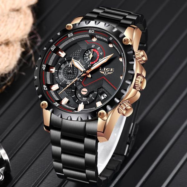 wristwatches lige watch famous men all steel wrist chronograph military waterproof quartz watches relogio masculino, Slivery;brown
wristwatches lige watch famous men all steel wrist chronograph military waterproof quartz watches relogio masculino, Slivery;brown