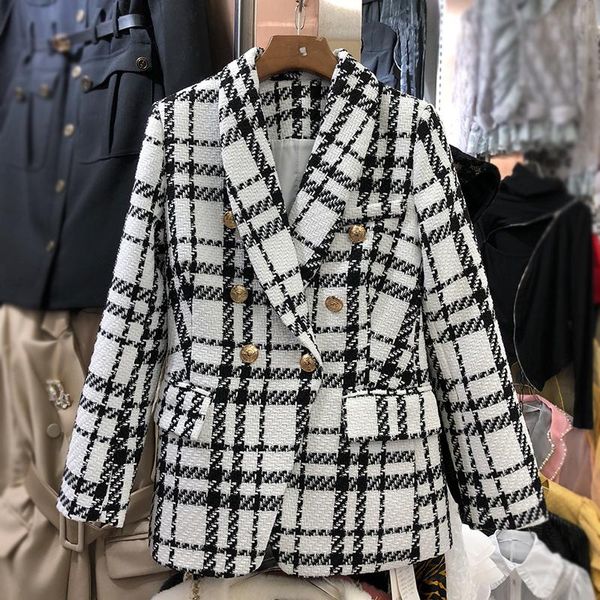 autumn winter women style fashion long sleeve notched collar office lady double breasted tweed plaid blazer rc708 women's suits & blaze, White;black
autumn winter women style fashion long sleeve notched collar office lady double breasted tweed plaid blazer rc708 women's suits & blaze, White;black
