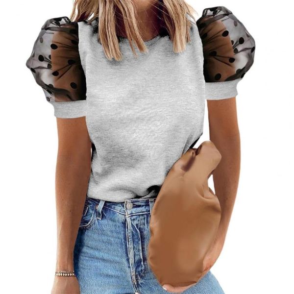 mesh puff short sleeve patchwork blouses fashion office lady o neck pullover women solid hollow out shirts blusas 2xl women's t-sh, White
mesh puff short sleeve patchwork blouses fashion office lady o neck pullover women solid hollow out shirts blusas 2xl women's t-sh, White