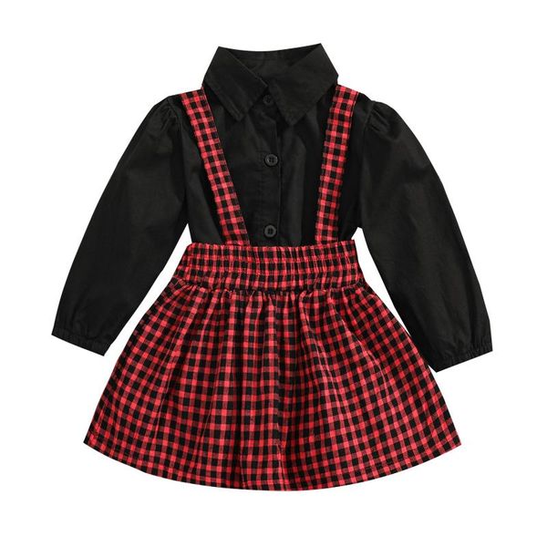 clothing sets infant kids baby girls casual two-piece clothes set, black solid color blouse plaid printed pattern suspender skirt, 1-5 years, White
clothing sets infant kids baby girls casual two-piece clothes set, black solid color blouse plaid printed pattern suspender skirt, 1-5 years, White