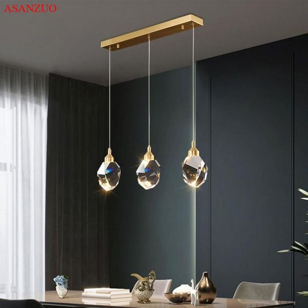 set 3 heads modern restaurant crystal pendant lights simple dining room hanging nordic bar lamps
set 3 heads modern restaurant crystal pendant lights simple dining room hanging nordic bar lamps