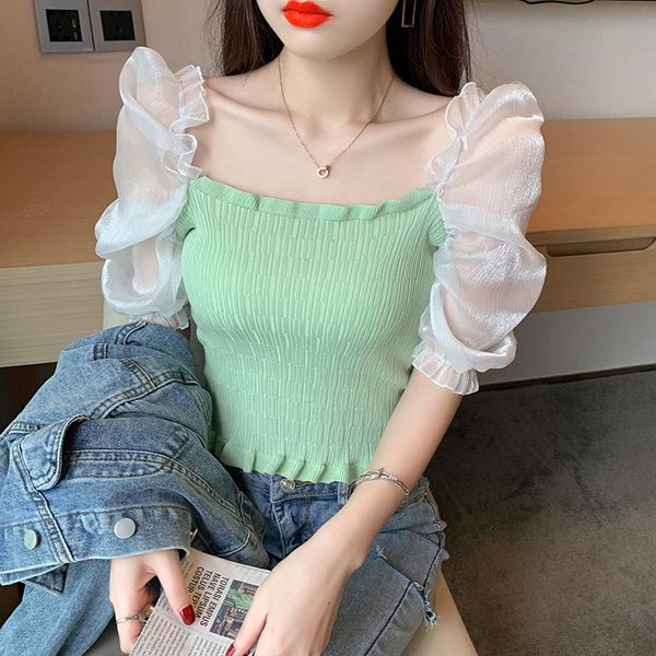 women's blouses & shirts elegant fashion solid ruffled lace mesh women blouse spring summer patchwork shirt female ins chic knitted cro, White
women's blouses & shirts elegant fashion solid ruffled lace mesh women blouse spring summer patchwork shirt female ins chic knitted cro, White