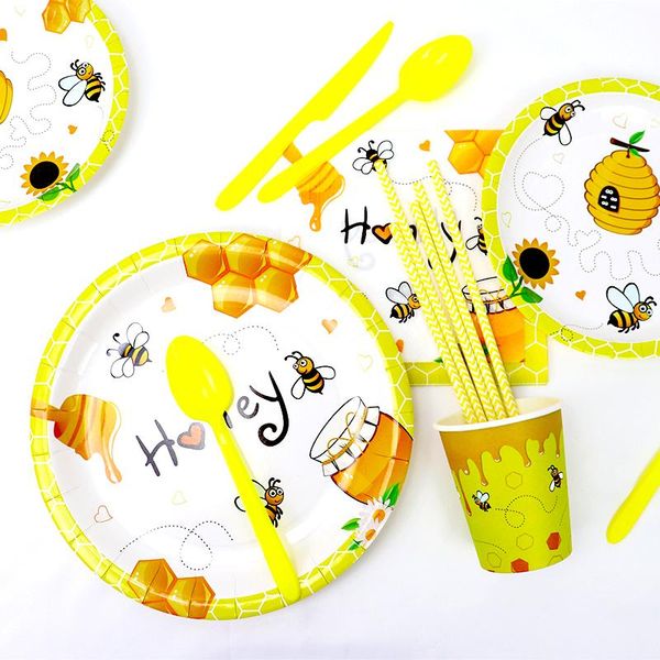 disposable dinnerware bee theme tableware paper plate cup straw birthday wedding christmas for baby shower party decoration supplies
disposable dinnerware bee theme tableware paper plate cup straw birthday wedding christmas for baby shower party decoration supplies