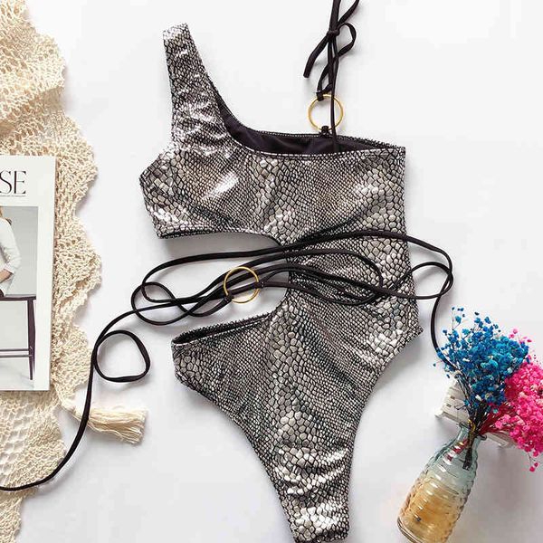 2021 new snake print shoulder cut out women swimwear swimsuit female string bandage bathing suit swim ladyb
2021 new snake print shoulder cut out women swimwear swimsuit female string bandage bathing suit swim ladyb