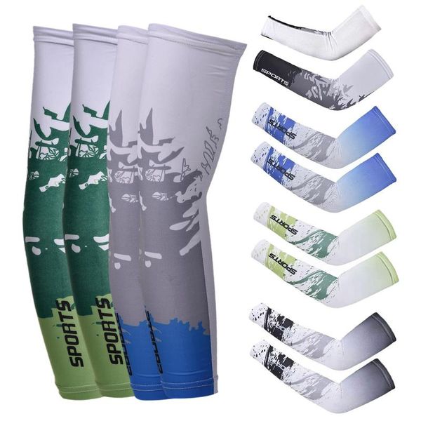 pairs ice silk sport arm sleeves cycling cover uv protection outdoor running basketball summer elbow & knee pads, Black;gray
pairs ice silk sport arm sleeves cycling cover uv protection outdoor running basketball summer elbow & knee pads, Black;gray