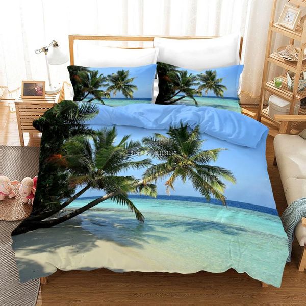 fashionable holiday beach scenery printed down bed cover pillowcase  king bedding 2/3 piece home textile sets 
fashionable holiday beach scenery printed down bed cover pillowcase  king bedding 2/3 piece home textile sets