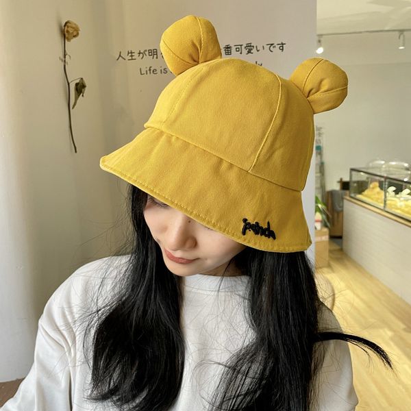 fisherman spring and summer female sweet ears soft cute casual candy color sunscreen sunshade bucket basin hat, Yellow
fisherman spring and summer female sweet ears soft cute casual candy color sunscreen sunshade bucket basin hat, Yellow