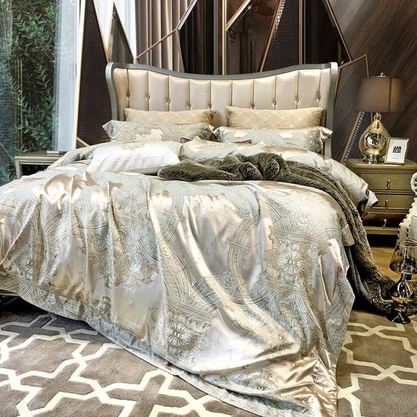 bedding sets european-style four-piece cotton satin jacquard high-end model house set 1.8 bed sheets
bedding sets european-style four-piece cotton satin jacquard high-end model house set 1.8 bed sheets