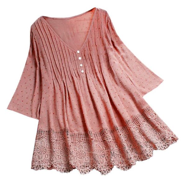 women's blouses & shirts women fashion linen 2021 summer vintage jacquard three quarter lace v neck plus size for f4, White
women's blouses & shirts women fashion linen 2021 summer vintage jacquard three quarter lace v neck plus size for f4, White